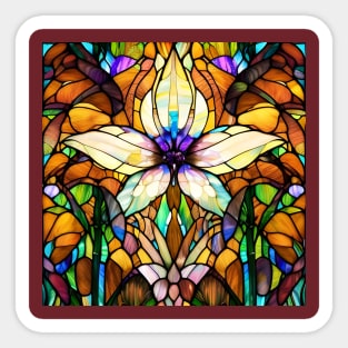 Stained Glass Lily Sticker